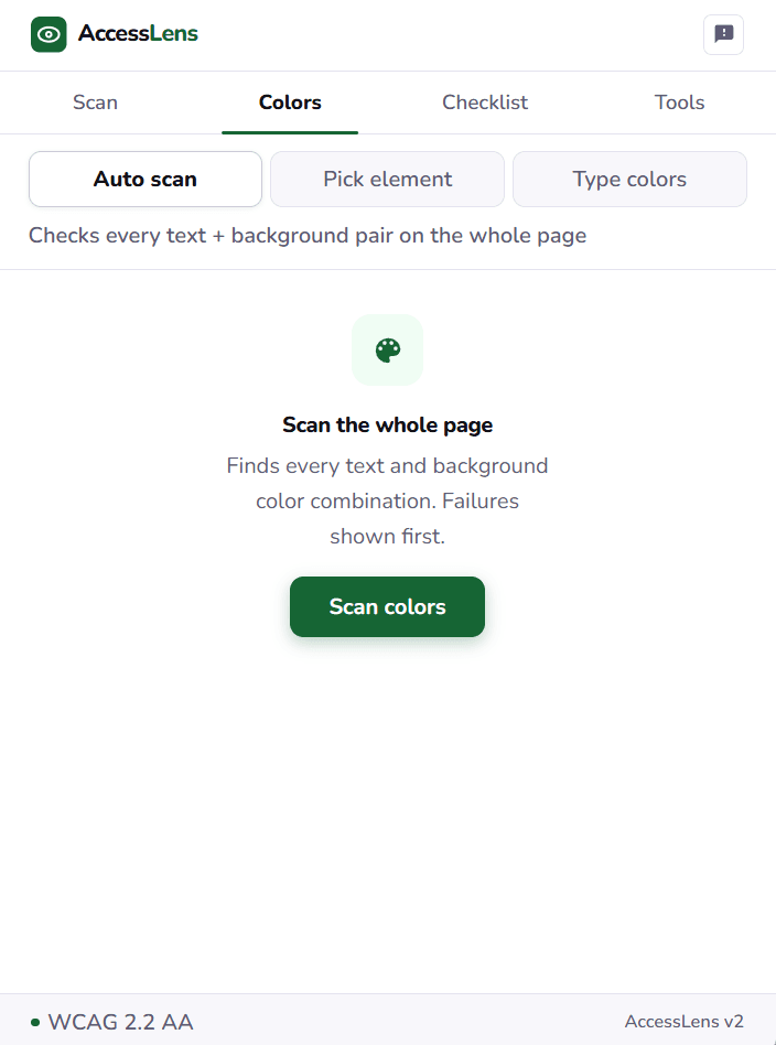 Orbit color contrast checker tab