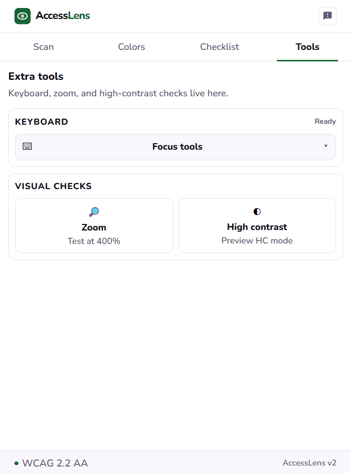 Orbit extra tools panel